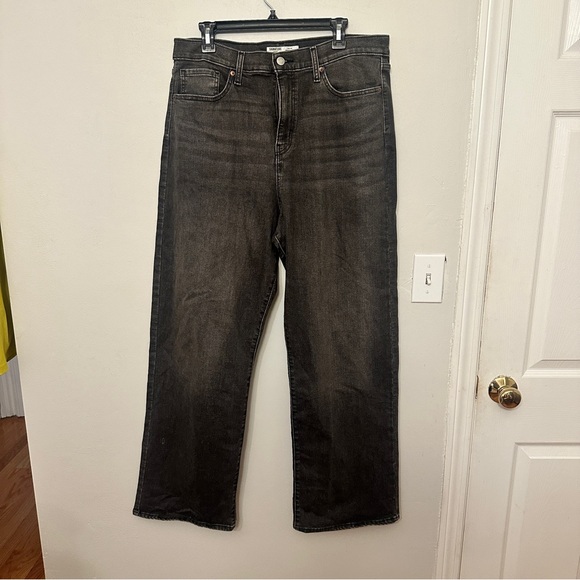 Levi Signature Gold Heritage High-Rise Loose Straight Jeans, Black Size 14 / W32 - Picture 6 of 7